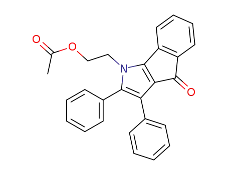 Molecular Structure of 105772-24-5 (Indeno[1,2-b]pyrrol-4(1H)-one, 1-[2-(acetyloxy)ethyl]-2,3-diphenyl-)
