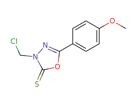 Molecular Structure of 84586-96-9 (3-(chloromethyl)-5-(4-methoxyphenyl)-1,3,4-oxadiazole-2(3H)-thione)