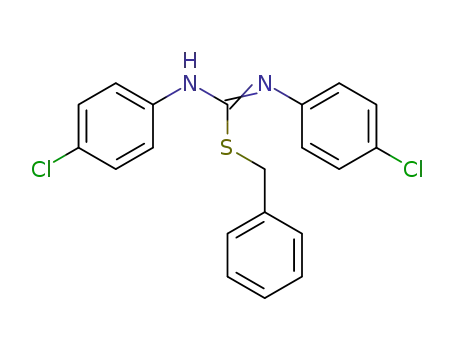 Molecular Structure of 106696-20-2 (Carbamimidothioic acid, N,N'-bis(4-chlorophenyl)-, phenylmethyl ester)