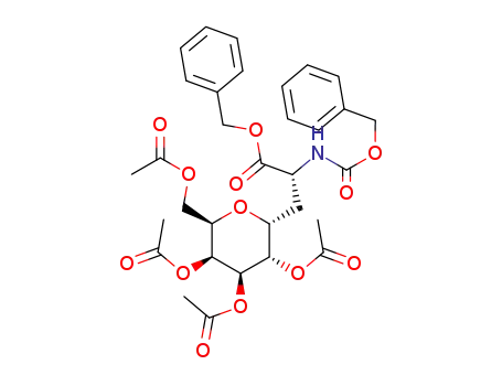 (R)-2-Benzyloxycarbonylamino-3-((2R,3S,4R,5S,6R)-3,4,5-triacetoxy-6-acetoxymethyl-tetrahydro-pyran-2-yl)-propionic acid benzyl ester