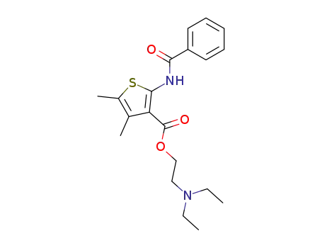 Molecular Structure of 78033-85-9 (3-Thiophenecarboxylic acid, 2-(benzoylamino)-4,5-dimethyl-, 2-(diethyl amino)ethyl ester)