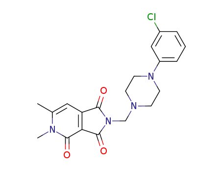 Molecular Structure of 147297-09-4 (2-{[4-(3-chlorophenyl)piperazin-1-yl]methyl}-5,6-dimethyl-1H-pyrrolo[3,4-c]pyridine-1,3,4(2H,5H)-trione)