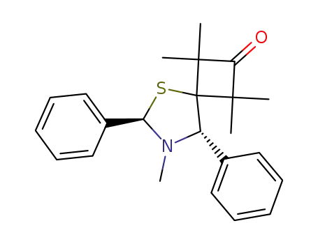 Molecular Structure of 129110-69-6 (3-methyl-r-2,t-4-diphenyl-1,3-thiazolidine-5-spiro-3'-(2',2',4',4'-tetramethyl)cyclobutanone)