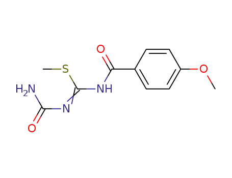 Molecular Structure of 177938-43-1 (Carbamimidothioic acid, N-(aminocarbonyl)-N'-(4-methoxybenzoyl)-,methyl ester)