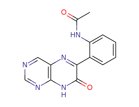 Molecular Structure of 174320-65-1 (6-(2-acetamidophenyl)-8H-pteridin-7-one)