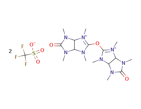 Molecular Structure of 101074-07-1 (bis(7-oxo-2,4,6,8-tetramethyl-2,4,6,8-tetraazabicyclo<3.3.0>octane-3-ylium) ether bis(trifluoromethanesulfonate))