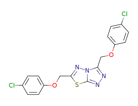 Molecular Structure of 137266-02-5 (3,6-Bis-(4-chloro-phenoxymethyl)-[1,2,4]triazolo[3,4-b][1,3,4]thiadiazole)