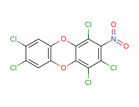 Molecular Structure of 106352-67-4 (1,2,4,7,8-pentachloro-3-nitrooxanthrene)