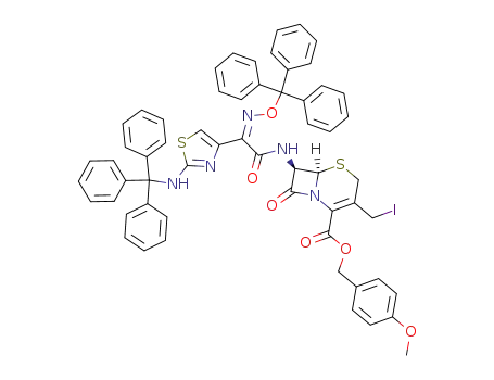 4-methoxyphenylmethyl 7-<(Z)-2-(2-tritylaminothiazol-4-yl)-2-trityloxyiminoacetamido>-3-iodomethyl-3-cephem-4-carboxylate