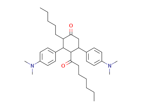 Cyclohexanone,3,5-bis[4-(dimethylamino)phenyl]-4-(1-oxoheptyl)-2-pentyl-