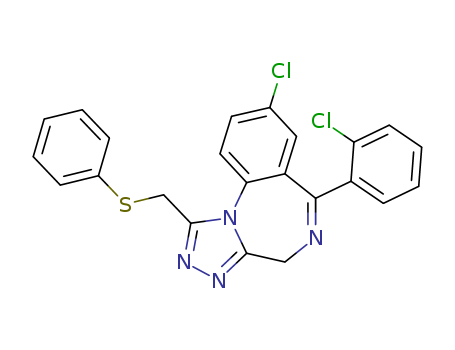 4H-[1,2,4]Triazolo[4,3-a][1,4]benzodiazepine,8-chloro-6-(2-chlorophenyl)-1-[(phenylthio)methyl]-