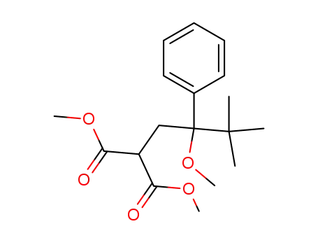 Molecular Structure of 134391-16-5 (methyl 2-(methoxycarbonyl)-5,5-dimethyl-4-methoxy-4-phenylhexanoate)