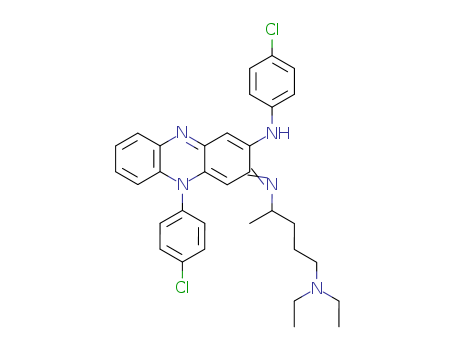 Molecular Structure of 111436-11-4 (1,4-Pentanediamine,N4-[10-(4-chlorophenyl)-3-[(4-chlorophenyl)amino]-2(10H)-phenazinylidene]-N1,N1-diethyl-)