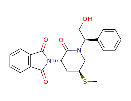 2-[(3S,5S)-1-((R)-2-Hydroxy-1-phenyl-ethyl)-5-methylsulfanyl-2-oxo-piperidin-3-yl]-isoindole-1,3-dione