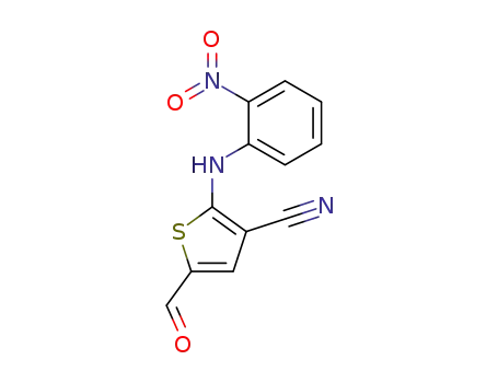 Molecular Structure of 186792-87-0 (5-ForMyl-2-[(2-nitrophenyl)aMino]-3-cyanothiophene)