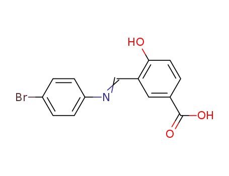 Molecular Structure of 90334-65-9 (Benzoic acid, 3-[[(4-bromophenyl)imino]methyl]-4-hydroxy-)