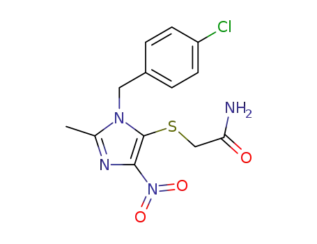 Molecular Structure of 77952-76-2 (2-[3-[(4-chlorophenyl)methyl]-2-methyl-5-nitro-imidazol-4-yl]sulfanyla cetamide)