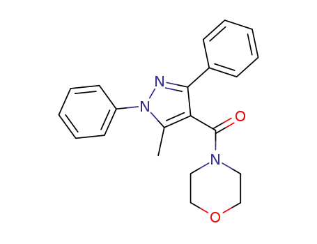 Molecular Structure of 125103-49-3 (4-[(5-methyl-1,3-diphenyl-1H-pyrazol-4-yl)carbonyl]morpholine)