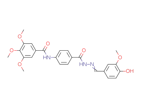 Molecular Structure of 100278-48-6 (3,4,5-trimethoxy-N-[4-({2-[(E)-(3-methoxy-4-oxocyclohexa-2,5-dien-1-ylidene)methyl]hydrazino}carbonyl)phenyl]benzamide)