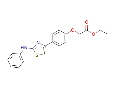 Molecular Structure of 168127-30-8 (ethyl 2-[4-(2-anilino-1,3-thiazol-4-yl)phenoxy]acetate)
