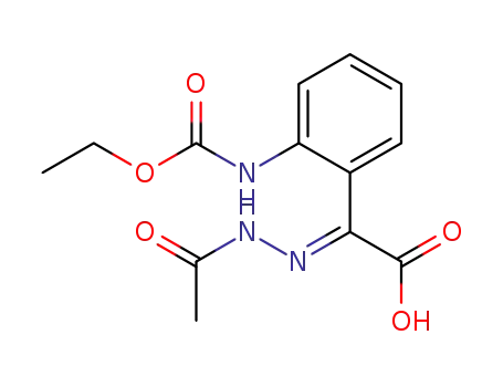 Molecular Structure of 84967-12-4 ((Acetyl-hydrazono)-(2-ethoxycarbonylamino-phenyl)-acetic acid)