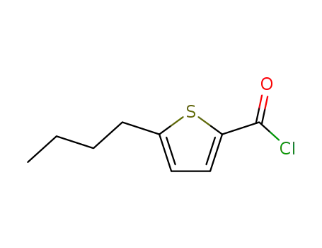 Molecular Structure of 64964-19-8 (2-Thiophenecarbonyl chloride, 5-butyl- (9CI))