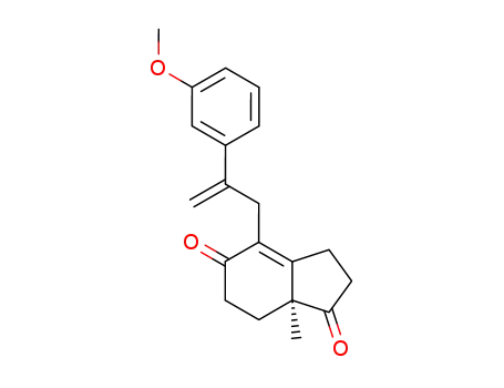 Molecular Structure of 61364-55-4 (1H-Indene-1,5(6H)-dione,
2,3,7,7a-tetrahydro-4-[2-(3-methoxyphenyl)-2-propenyl]-7a-methyl-, (S)-)