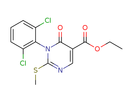 ethyl 1-(2,6-dichlorophenyl)-2-methylsulfanyl-6-oxo-pyrimidine-5-carboxylate cas  82636-21-3