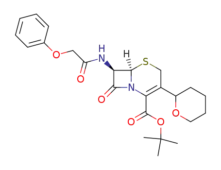 (6R,7R)-8-Oxo-7-(2-phenoxy-acetylamino)-3-(tetrahydro-pyran-2-yl)-5-thia-1-aza-bicyclo[4.2.0]oct-2-ene-2-carboxylic acid tert-butyl ester