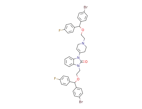 1-<2-(4-bromo-4'-fluorobenzhydryloxy)ethyl>-4-(3-<2-(4-bromo-4'-fluorobenzhydryloxy)ethyl>-2-oxo-benzimidazol-1-yl)-1,2,3,6-tetrahydropyridine