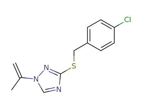 Molecular Structure of 112390-18-8 (1H-1,2,4-Triazole, 3-[[(4-chlorophenyl)methyl]thio]-1-(1-methylethenyl)-)