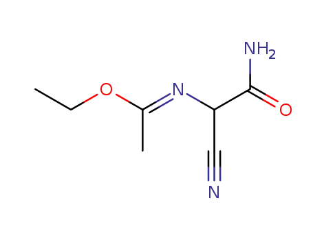 Molecular Structure of 34407-35-7 (ethyl (1E)-N-(2-amino-1-cyano-2-oxoethyl)ethanimidoate)