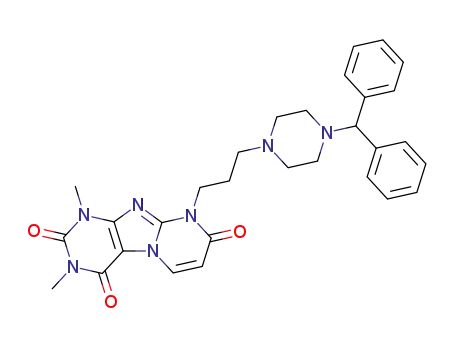 Pyrimido(2,1-f)purine-2,4,8(1H,3H,9H)-trione, 1,3-dimethyl-9-(3-(4-(diphenylmethyl)-1-piperazinyl)propyl)-