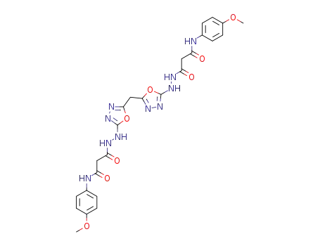 N-(4-Methoxy-phenyl)-2-{N'-[5-(5-{N'-[2-(4-methoxy-phenylcarbamoyl)-acetyl]-hydrazino}-[1,3,4]oxadiazol-2-ylmethyl)-[1,3,4]oxadiazol-2-yl]-hydrazinocarbonyl}-acetamide