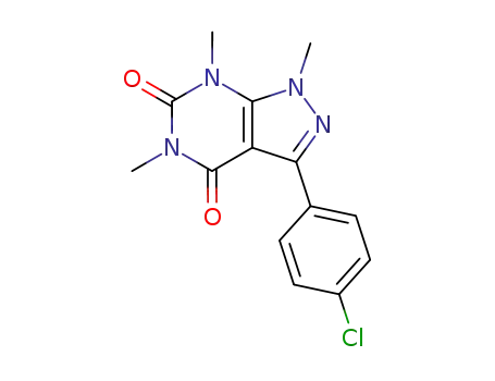 Molecular Structure of 52421-40-6 (1H-Pyrazolo[3,4-d]pyrimidine-4,6(5H,7H)-dione,
3-(4-chlorophenyl)-1,5,7-trimethyl-)