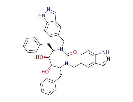 (4R,5S,6S,7R)-4,7-Dibenzyl-5,6-dihydroxy-1,3-bis(1H-indazol-5-ylmethyl)perhydro-1,3-diazepin-2-one