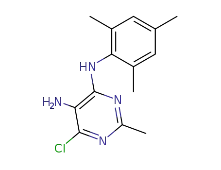 Molecular Structure of 197802-88-3 (6-chloro-2-methyl-<i>N</i><sup>4</sup>-(2,4,6-trimethyl-phenyl)-pyrimidine-4,5-diamine)