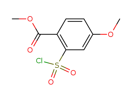 Molecular Structure of 108318-75-8 (2-(CHLOROSULFONYL)-4-METHOXYBENZOIC ACID METHYL ESTER)