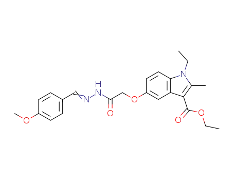 1-ethyl-5-(p-methoxybenzal)hydrazinocarbonylmethoxy-3-ethoxycarbonyl-2-methylindole