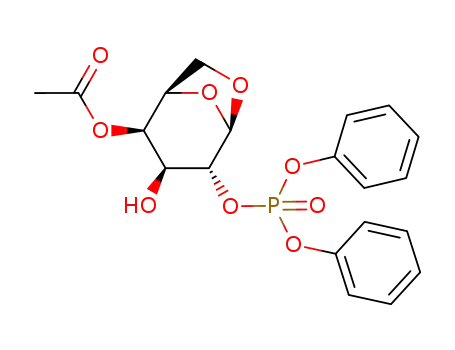 Molecular Structure of 228115-57-9 (.beta.-D-Galactopyranose, 1,6-anhydro-, 4-acetate 2-(diphenyl phosphate))