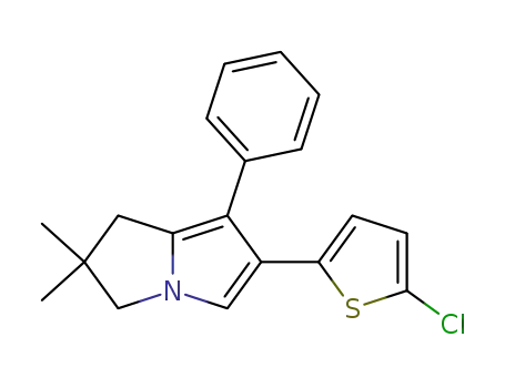 Molecular Structure of 174347-68-3 (6-(5-chloro-thiophen-2-yl)-2,2-dimethyl-7-phenyl-2,3-dihydro-1H-pyrrolizine)