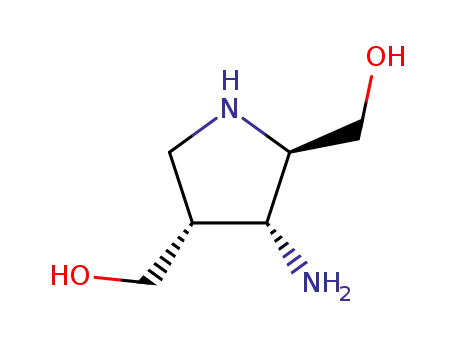 Molecular Structure of 220280-47-7 (2,4-Pyrrolidinedimethanol,3-amino-,(2S,3S,4S)-(9CI))