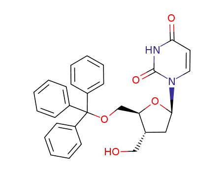 Molecular Structure of 192314-81-1 (Uridine, 2',3'-dideoxy-3'-(hydroxymethyl)-5'-O-(triphenylmethyl)-)