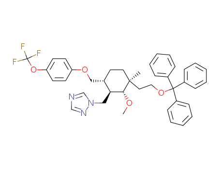 1H-1,2,4-Triazole, 1-[[(1R,2R,3S,6R)-2-methoxy-3-methyl-6-[[4-(trifluoromethoxy)phenoxy] methyl]-3-[2-(triphenylmethoxy)ethyl]cyclohexyl]methyl]-