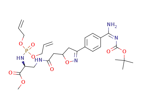(S)-3-{2-[3-(4-{Amino-[(E)-tert-butoxycarbonylimino]-methyl}-phenyl)-4,5-dihydro-isoxazol-5-yl]-acetylamino}-2-(bis-allyloxy-phosphorylamino)-propionic acid methyl ester