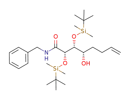Molecular Structure of 1053243-67-6 ((2S,3R,4S)-2,3-Bis-(tert-butyl-dimethyl-silanyloxy)-4-hydroxy-oct-7-enoic acid benzylamide)