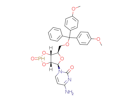 4-Amino-1-{(3aR,4R,6R,6aR)-6-[bis-(4-methoxy-phenyl)-phenyl-methoxymethyl]-2-oxo-tetrahydro-2λ<sup>5</sup>-furo[3,4-d][1,3,2]dioxaphosphol-4-yl}-1H-pyrimidin-2-one