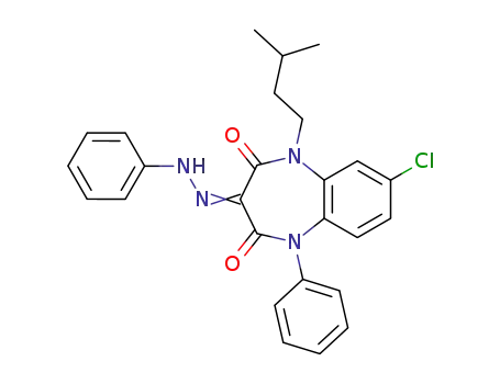 7-Chloro-5-(3-methyl-butyl)-1-phenyl-3-(phenyl-hydrazono)-1,5-dihydro-benzo[b][1,4]diazepine-2,4-dione