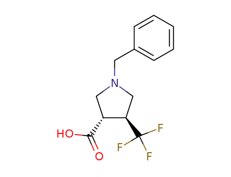 Molecular Structure of 169750-31-6 (1-Benzyl-4-trifluoromethyl-pyrrolidine-3-carboxylic acid)