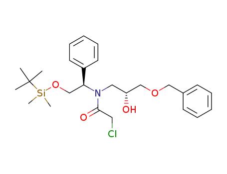 <i>N</i>-(3-benzyloxy-2-hydroxy-propyl)-<i>N</i>-[2-(<i>tert</i>-butyl-dimethyl-silanyloxy)-1-phenyl-ethyl]-2-chloro-acetamide